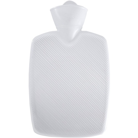 Plastic hot water bottle white 1.8 liters without sleeve