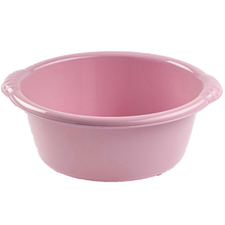 Plastic wash tub round 15 liter old pink