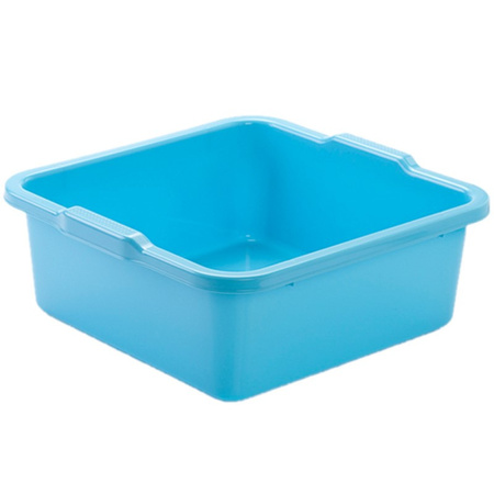 Kunststof teiltje/afwasbak vierkant 8 liter blauw