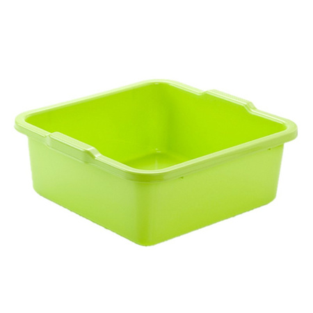 Kunststof teiltje/afwasbak vierkant 8 liter groen