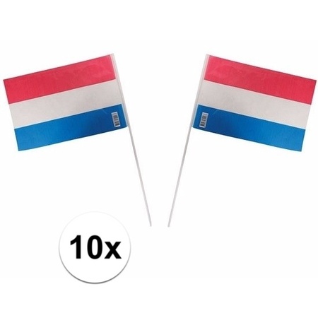 Kunststof zwaaivlaggetjes Holland 10 stuks