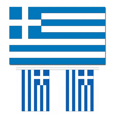 Landen vlaggen versiering set Griekenland 2x artikelen
