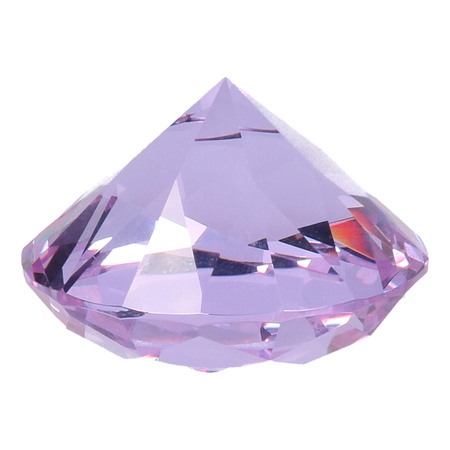 Lavendel paars/blauwe nep diamant 5 cm van glas