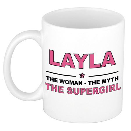 Layla The woman, The myth the supergirl cadeau koffie mok / thee beker 300 ml