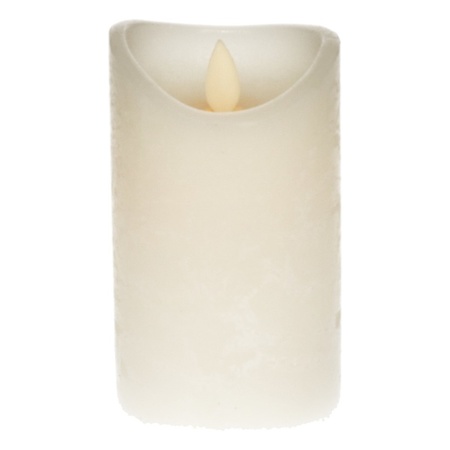 1x Ivory LED pillar candle Flame 12 cm with flickering flame