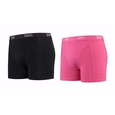 Lemon and Soda boxershorts 2-pack black and pink 2XL