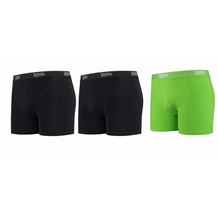 Lemon and Soda boxershorts 3-pak zwart en groen 2XL