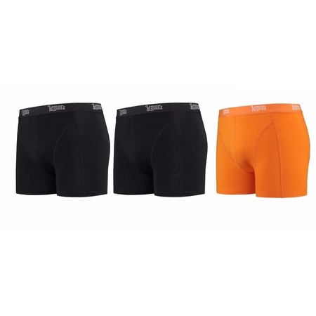 Lemon and Soda boxershorts 3-pack black and orange XL