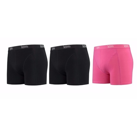 Lemon and Soda boxershorts 3-pak zwart en roze XL