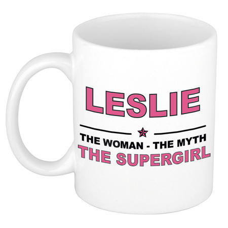 Leslie The woman, The myth the supergirl cadeau koffie mok / thee beker 300 ml