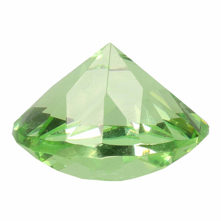 Licht groene nep diamant 4 cm van glas