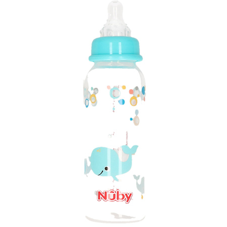 Lichtblauwe Nuby baby drinkfles 240 ml
