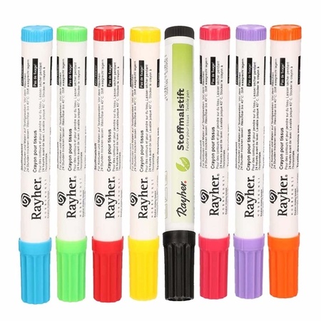 Light green textile marker with thick point