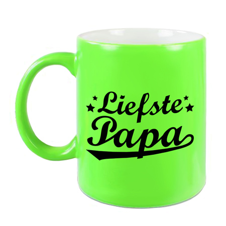 Liefste papa mug neon green 330 ml Fathers day present