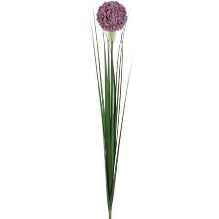 Lila paarse allium/sierui kunstbloem 80 cm