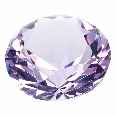 Lilac fake diamond 4 cm glass