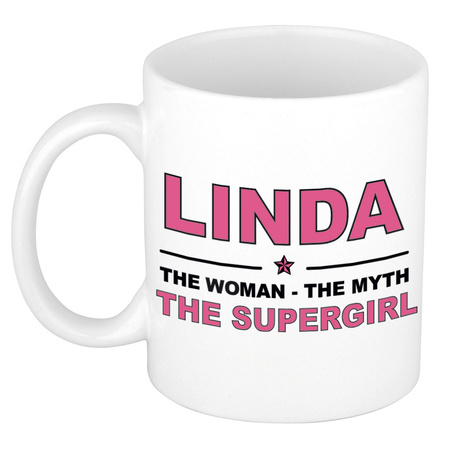 Linda The woman, The myth the supergirl cadeau koffie mok / thee beker 300 ml