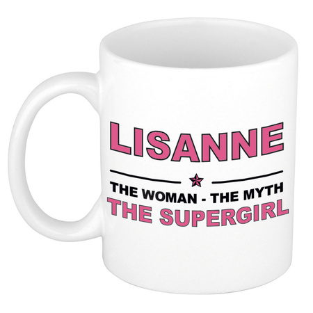 Lisanne The woman, The myth the supergirl name mug 300 ml