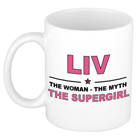Liv The woman, The myth the supergirl cadeau koffie mok / thee beker 300 ml