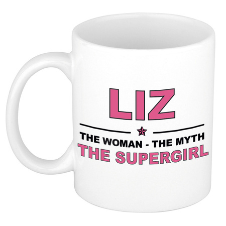 Liz The woman, The myth the supergirl cadeau koffie mok / thee beker 300 ml