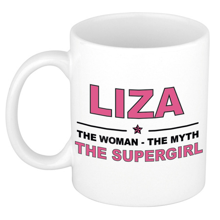Liza The woman, The myth the supergirl cadeau koffie mok / thee beker 300 ml