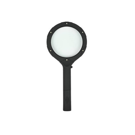 Magnifying glass with LED lights - black