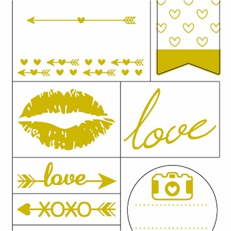 Gold love stickers 14 pieces