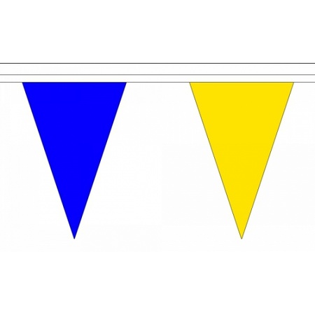 Luxe blauw met gele vlaggenlijn 20 meter