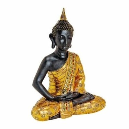 Buddha statue black/gold sitting 64 cm