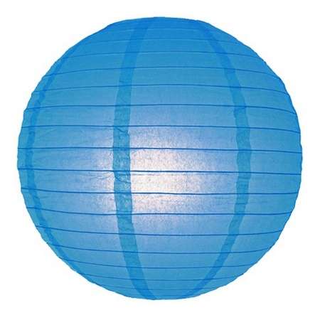 Luxe bol lampion blauw 25 cm