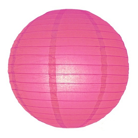 Luxe bol lampion fuchsia roze 25 cm
