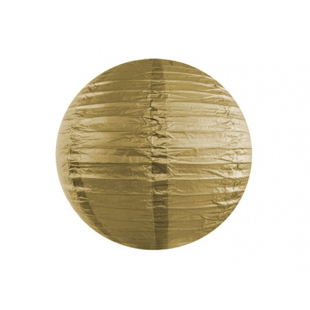 Luxe bol vorm feest lampionnen goud 35 cm