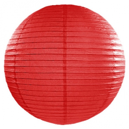 Luxe bol vorm lampion rood 50 cm