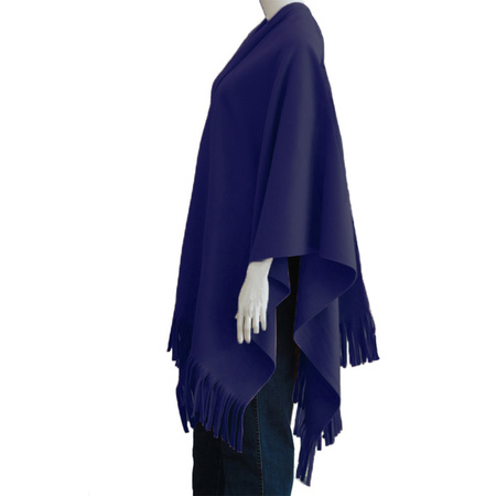 Luxurious shawl/poncho - purple - 180 x 140 cm - fleece