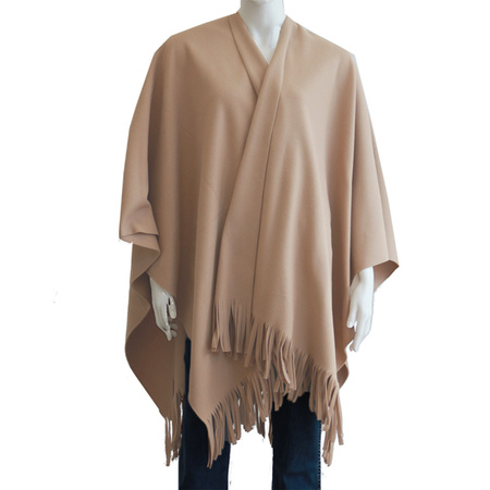 Luxurious shawl/poncho - sand - 180 x 140 cm - fleece