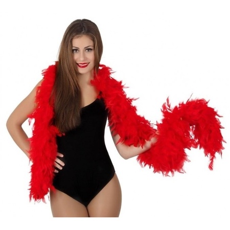 Luxe rode verkleed veren boa 180 cm