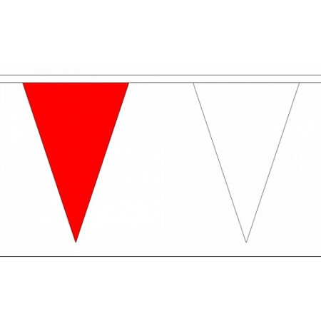 Luxe rood met witte vlaggenlijn 20 m