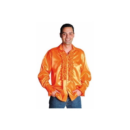 Luxe rouches blouse oranje