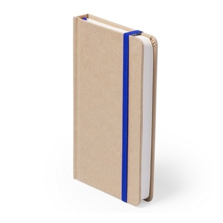 Luxe schriftje/notitieboekje blauw met elastiek A6 formaat