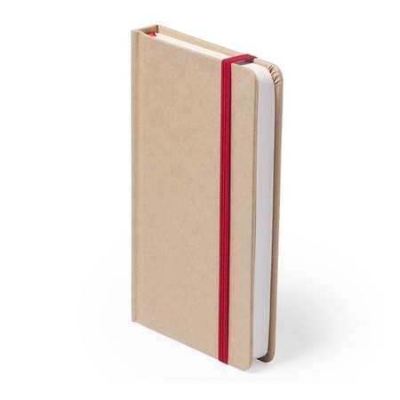 Luxe schriftje/notitieboekje rood met elastiek A6 formaat