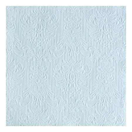 Luxe servetten barok patroon lichtblauw 3-laags 15x stuks