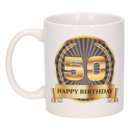 Luxe verjaardag mok / beker 50 jaar