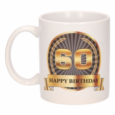 Luxe verjaardag mok / beker 60 jaar