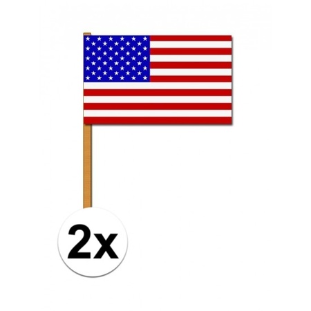 Hand flag America deluxe 2 pieces