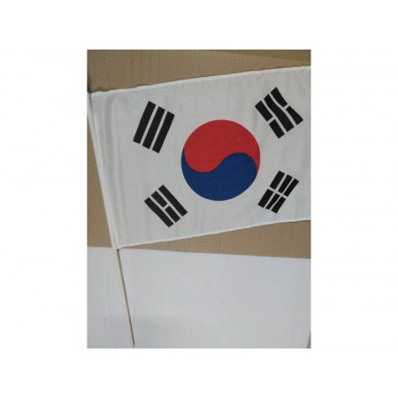 Luxe zwaaivlaggen Zuid Korea 30 x 45 cm op houten stokje