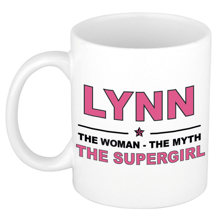 Lynn The woman, The myth the supergirl cadeau koffie mok / thee beker 300 ml