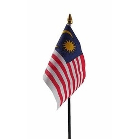 Malaysia table flag 10 x 15 cm with base