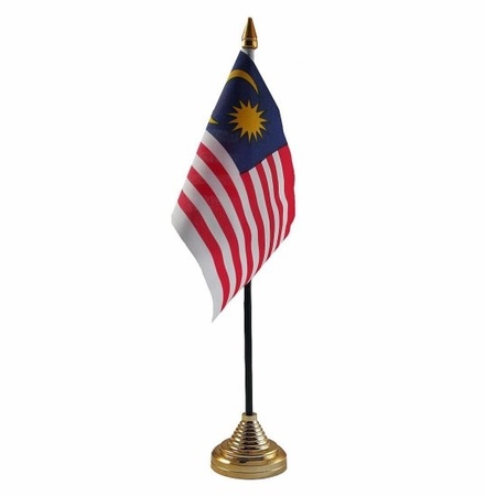 Malaysia table flag 10 x 15 cm with base