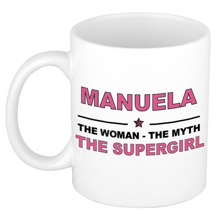 Manuela The woman, The myth the supergirl cadeau koffie mok / thee beker 300 ml