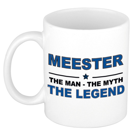 Meester the man, the myth, the legend cadeau koffiemok / theebeker 300 ml